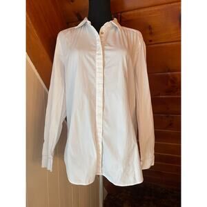 Anthropologie Jane & Delancey White Cotton Button Up Blouse sz XL